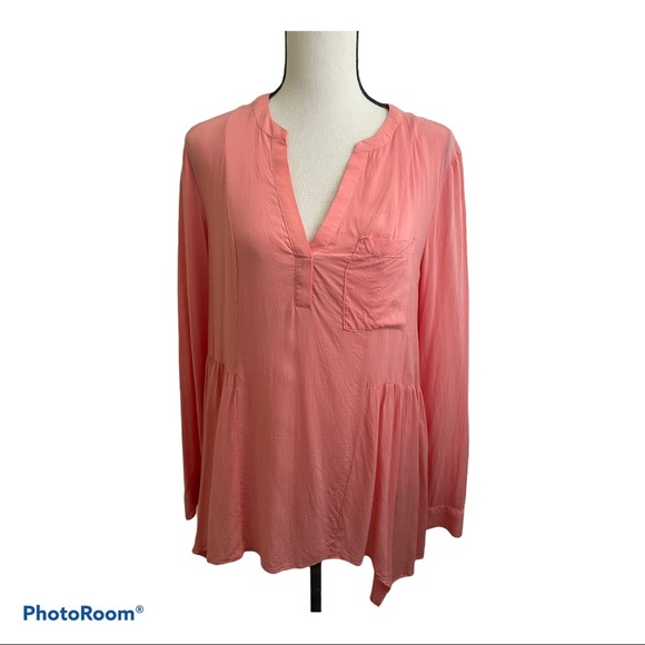 Anthropologie Maeve ruched boho rayon blouse Size 10 - Picture 1 of 6